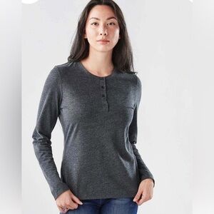 Stormtech Torchello Long Sleeve Henley UPF 40+ Heather gray Size Small